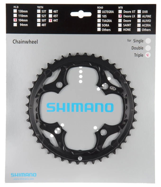 Shimano SLX Ab 2009 4-Arm 9-fach 44 Zähne AA-Type Alu Schwarz Y-1KF98060 *** 1 Shimano SLX Ab 2009 4-Arm 9-fach 44 Zähne AA-Type Alu Schwarz Y-1KF98060 ***