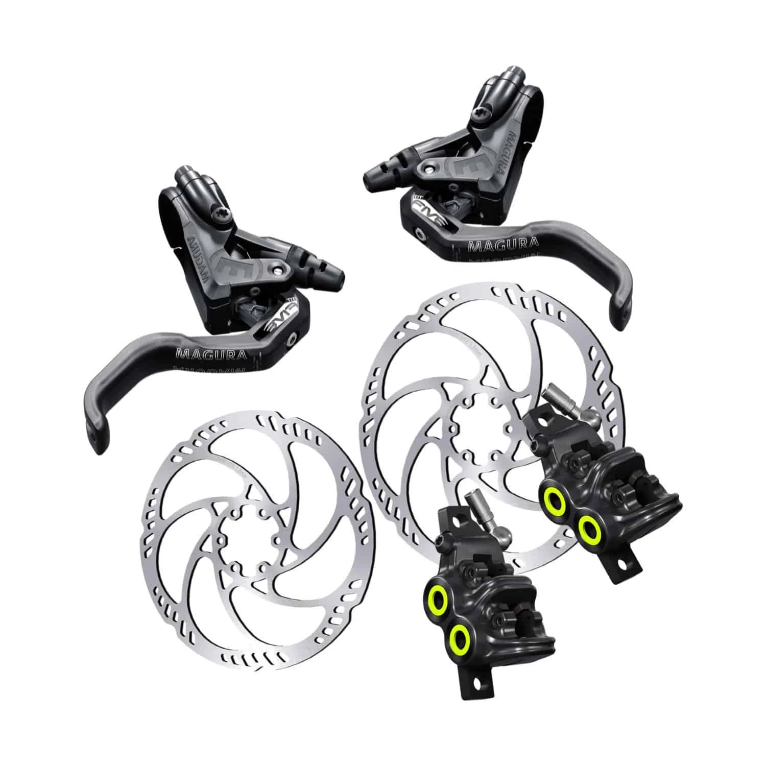 Magura MT5 PRO Hydraulische Scheibenbremse Mit Bremsscheiben 1 Magura MT5 PRO Hydraulische Scheibenbremse Mit Bremsscheiben
